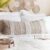 BlissBlush 14×36 Lumbar Pillow Cover for Bed, Rectangular Long Decorative Throw Pillowcase, Boho Accent Cushion with Tufted Pattern and Tassels, Cream Beige Neutral (Cover Only)