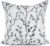 YOUR SMILE Classical Embroidery Jacquard Teal Leaf Pattern Square Decorative Throw Pillow Case Cushion Cover 18×18 inch